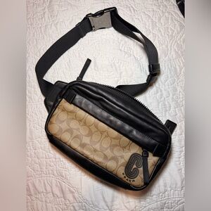 Coach Black and Brown Men's Belt Bag